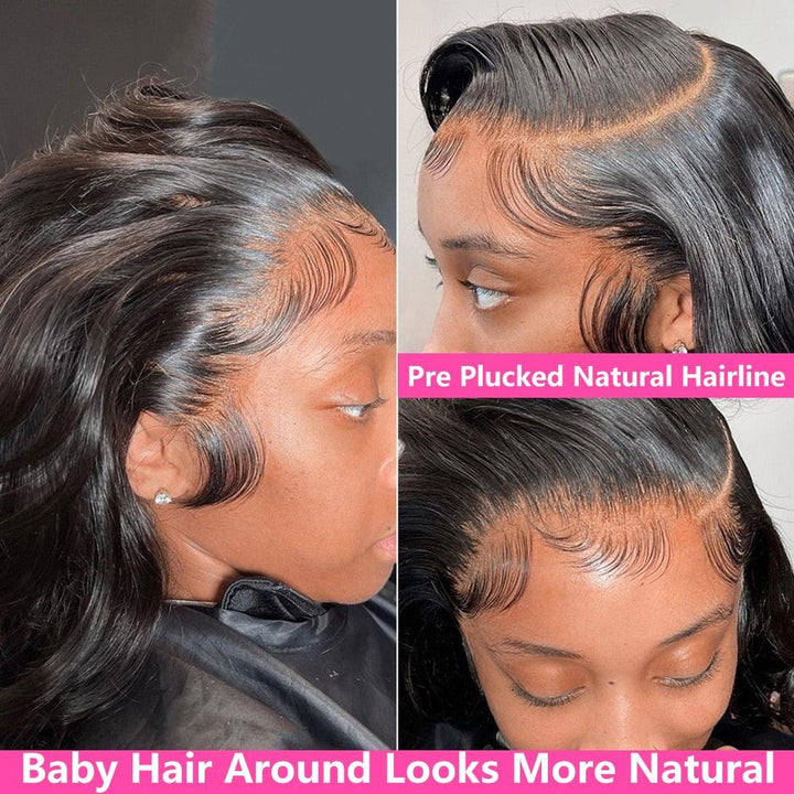 13*4 Lace Frontal Natural Black Body Wave Human Hair Human Wig - MOON HAIR