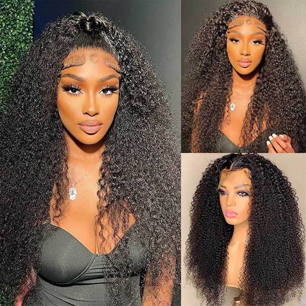 MOON HAIR 13x6 Kinky Curly HD Lace Front Wigs Natural Color Hair