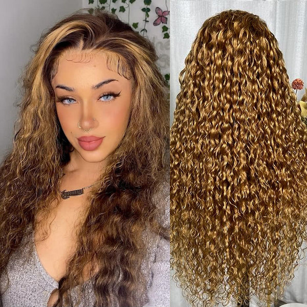 MOON HAIR 13*4 Lace Frontal High Light Loose Deep Wave Human Hair Human Wig
