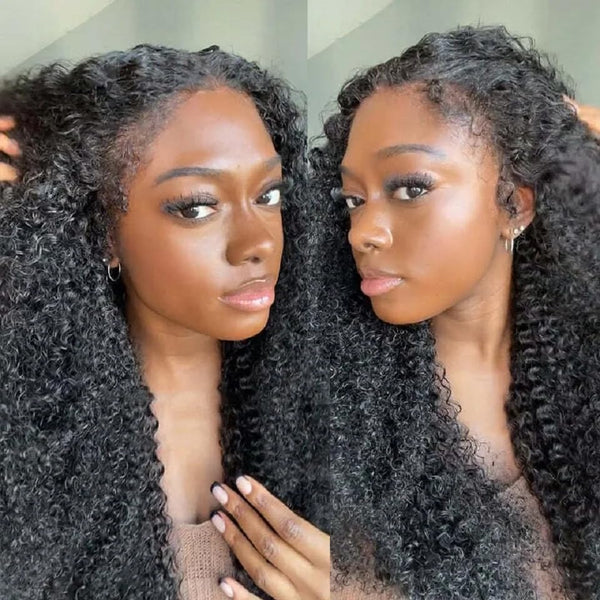 MOON HAIR 13*4 Lace Frontal 4C Edges Hairline Natural Wave Wig Human Hair Wig