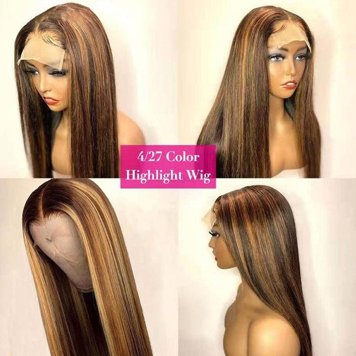 NO.55-13*4 Lace Frontal High Light Straight Wave Wigs - MOON HAIR