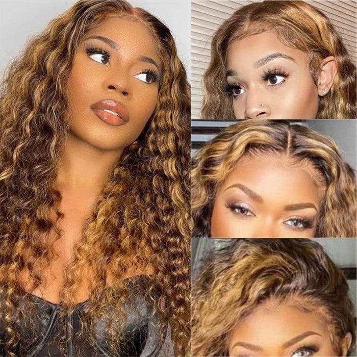 13*4 Lace Frontal High Light Water Wave Human Hair Human Wig - MOON HAIR