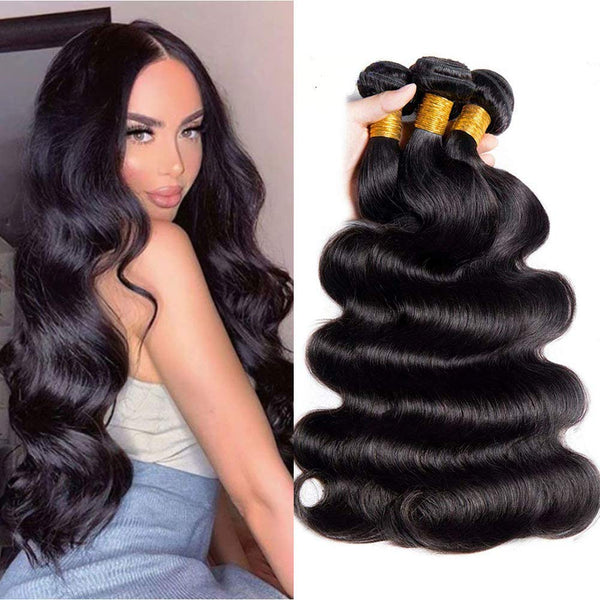 Moonhair Body Wave 3Bundles  Human Hair With  Lace Frontal Closure